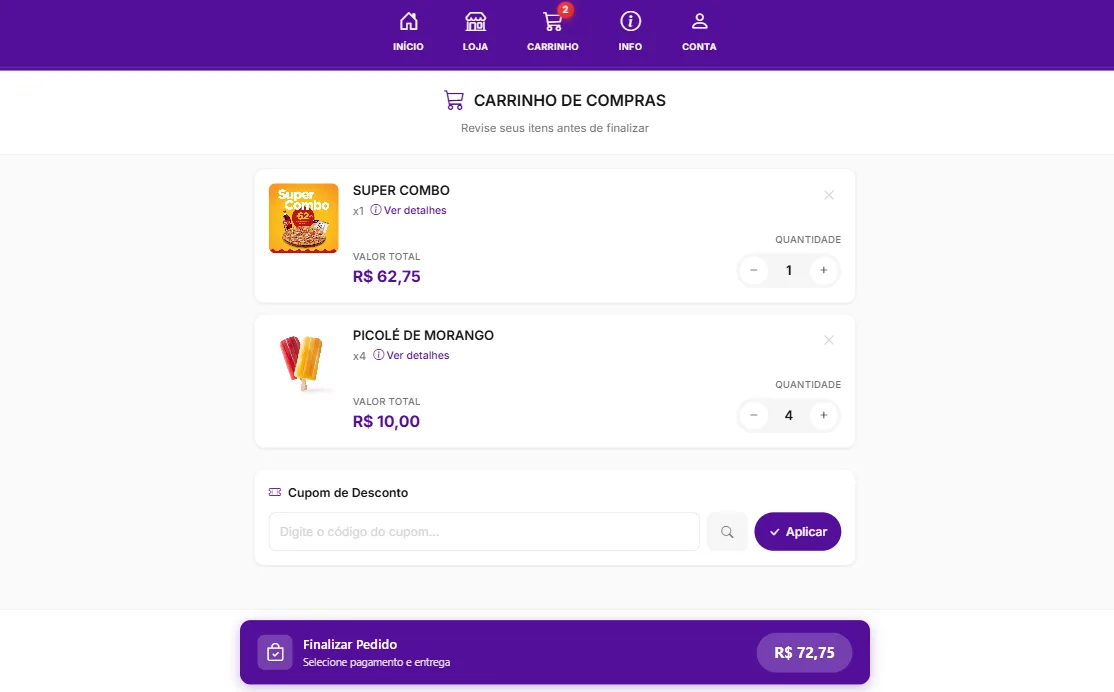 Carrinho de compras